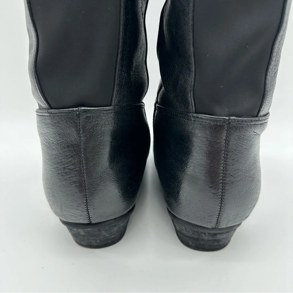 Steve Madden Creation Black Leather Knee High Boots